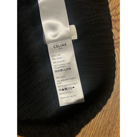 Celine Embroidered Laine Wool Knit Beanie - Picture 5 of 7